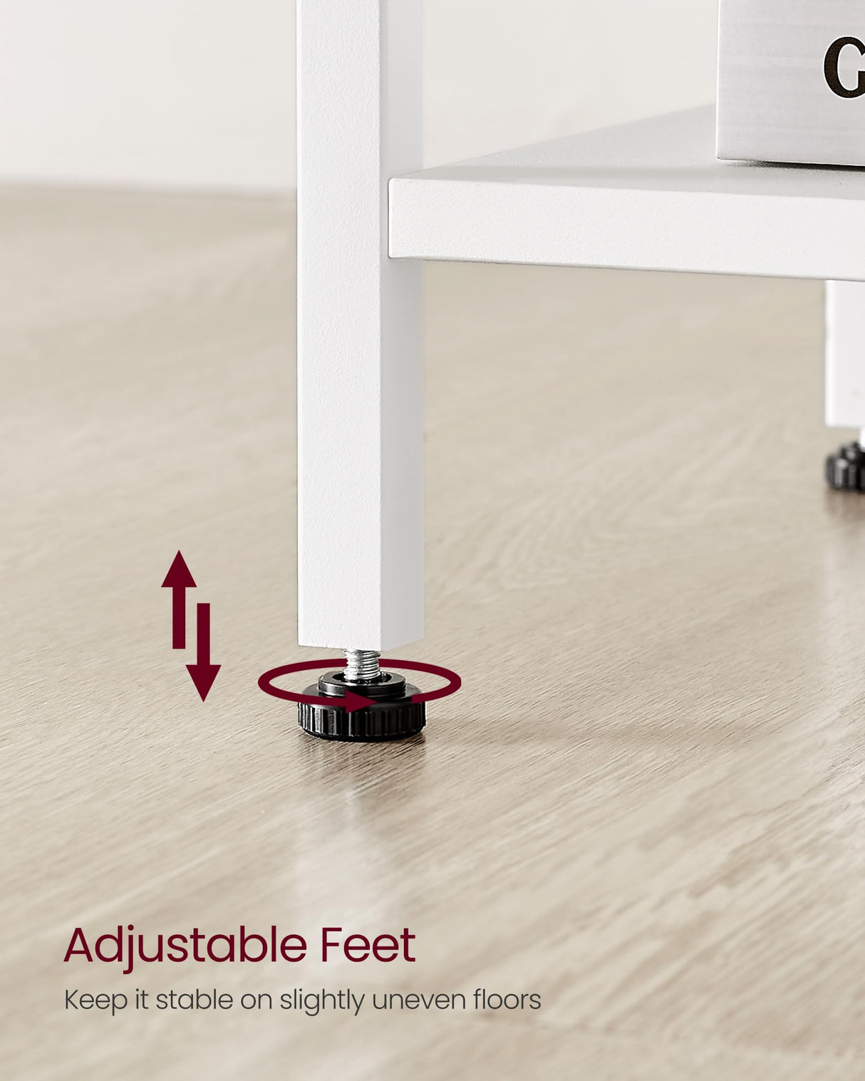 VASAGLE Nightstand, Side Table with Fabric Drawer, 24-Inch Tall End Table with Storage Shelf, Bedroom, White ULGS021W14 VASAGLE