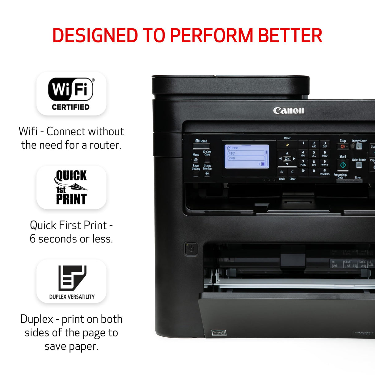 Canon imageCLASS MF264dw II Wireless Monochrome Laser Printer, Print, Copy and Scan, Auto Document Feeder, Black Canon
