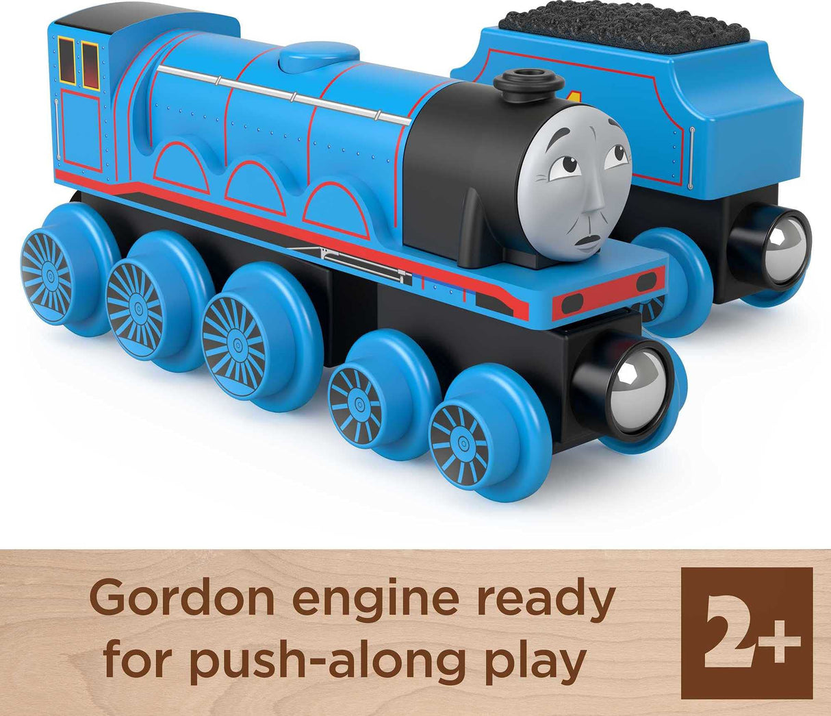 Thomas & Friends Wooden Railway Toy Train Gordon Push-Along Wood Engine & Coal Car for Toddlers & Preschool Kids Ages 2+ Years Thomas & Friends