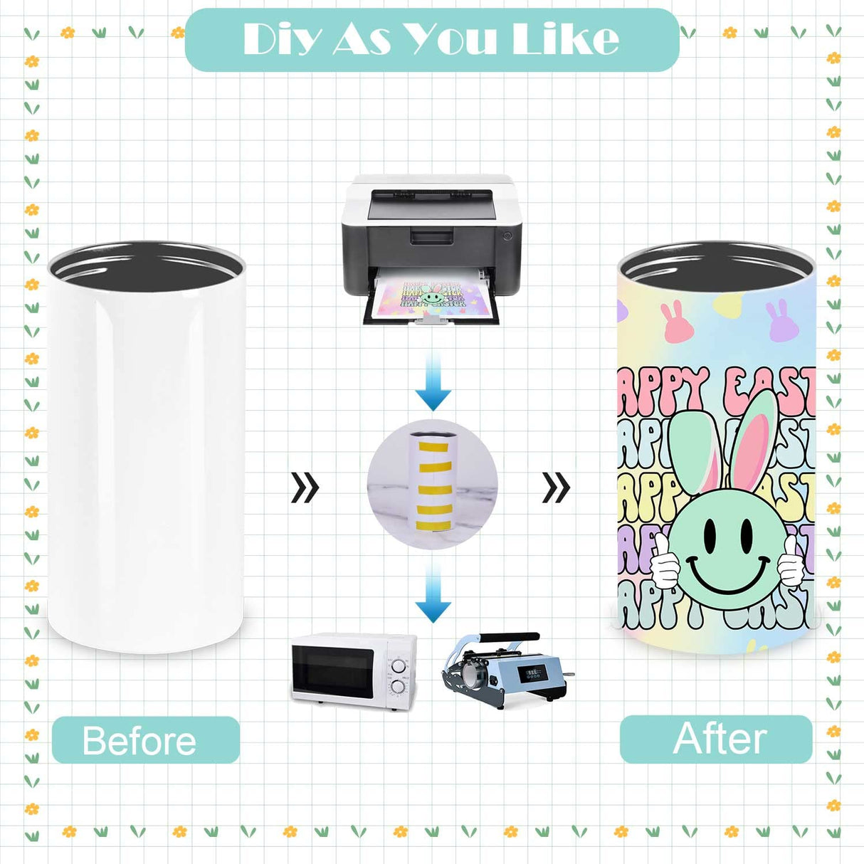 Wzaytia 12 Oz Sublimation Sippy Cup 6 Pack, Kids Sublimation Sippy Tumblers, Stainless Steel Sublimation Todder Water Bottle Wzaytia