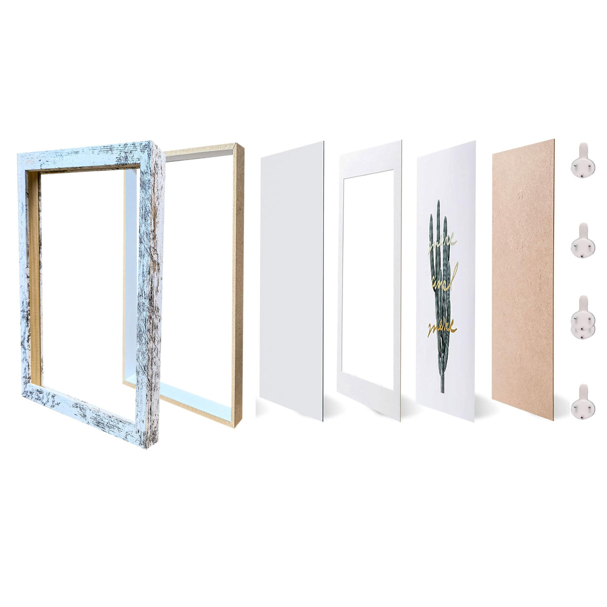 Houstimi Wooden 4x6 Shadow Box Frame Farmhouse Small Shadow Box Display Case Glass Surface Internal Depth 0.6 inch for Wall or Tabletop(White,4 Pack) Houstimi