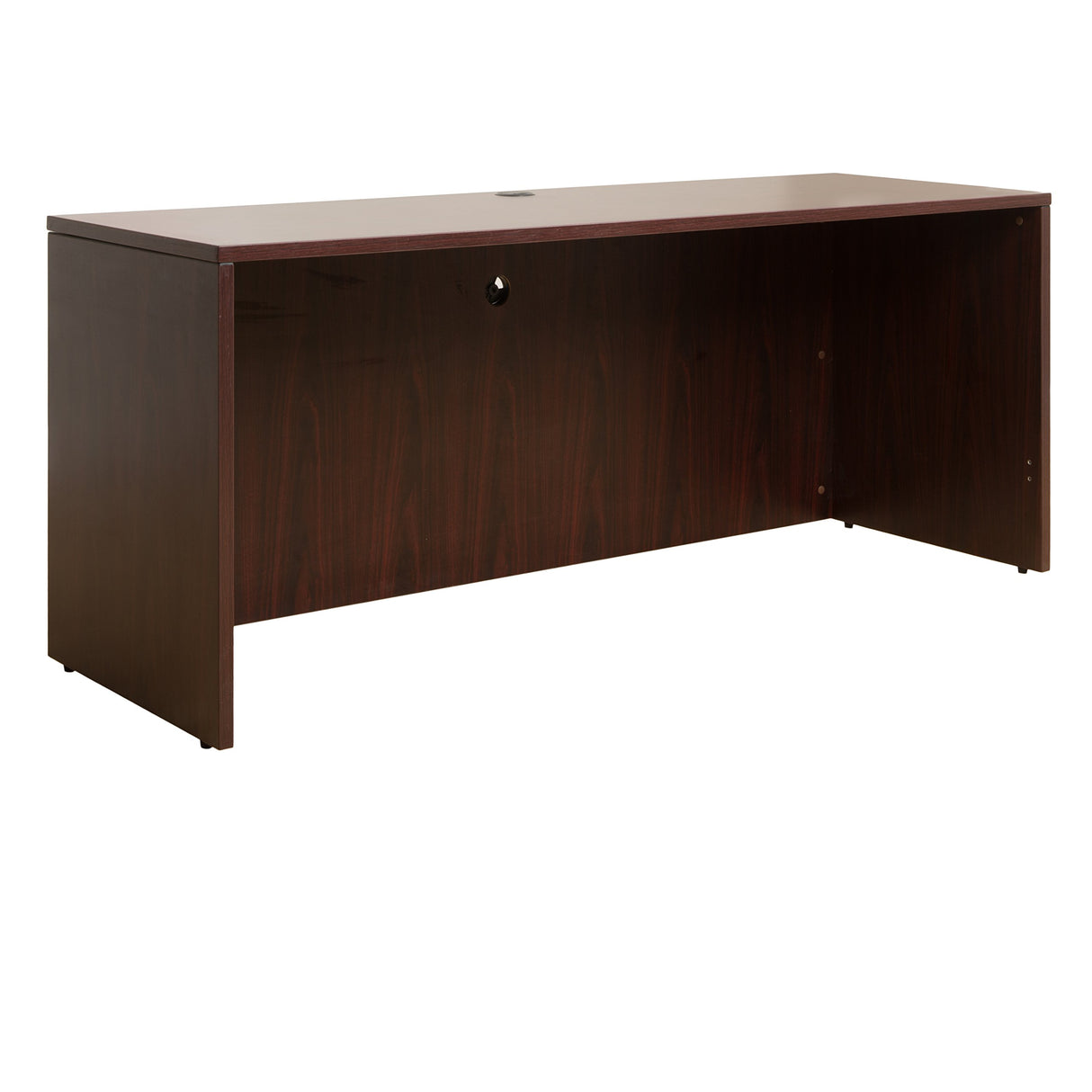 Boss Office Products Holland Series 71" Executive U-Shape Desk with Pedestal File Storage and Hutch, Mahogany Boss Office Products