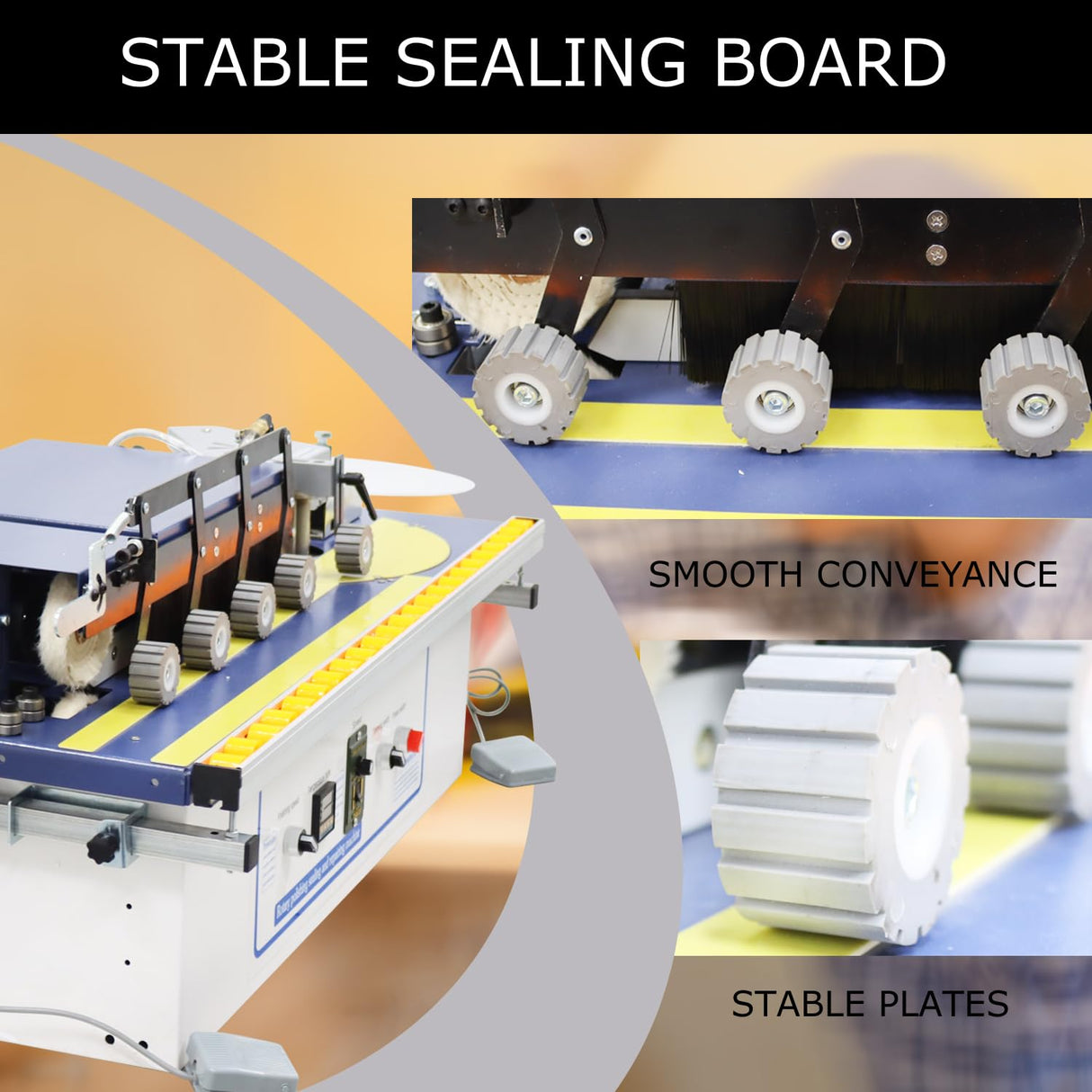 HayWHNKN Edge Bander Banding Machine Woodworking Edge Bander Banding Machine Double-side Gluing Wood Edge Banding Trimming Machine Automatic Tape Breaking 110V HayWHNKN