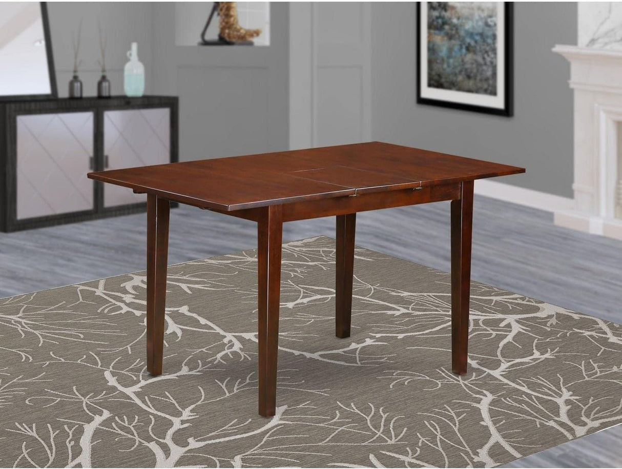 East West Furniture Picasso Modern Kitchen Rectangle Dining Table Top with Butterfly Leaf, 32x60 Inch, Mahogany East West Furniture