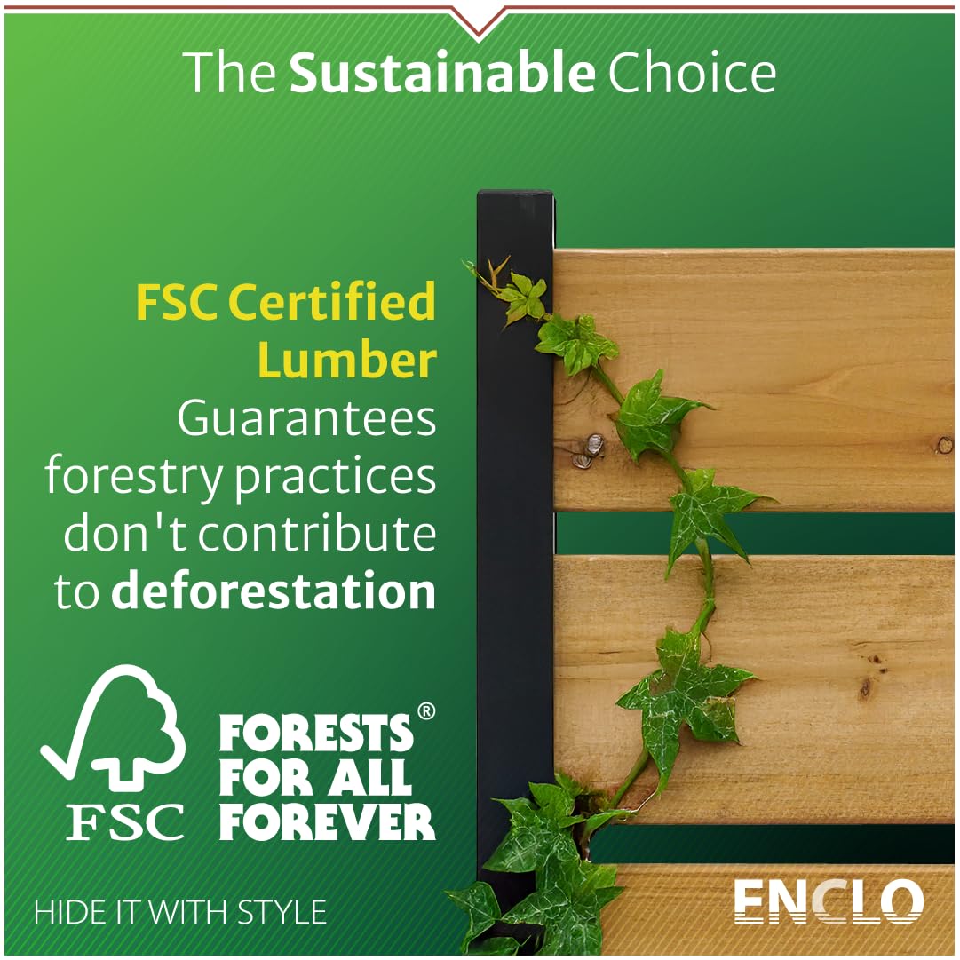 5ft H x 3.2ft W (1 Panel) No Dig Enclo Concord Cedar Wood Privacy Screen, Great to Hide Trash Cans, Decorative Patio Privacy Screen, Outdoor Privacy Fence Panel, Air Conditioner Fence, EC18022 Enclo Privacy Screens