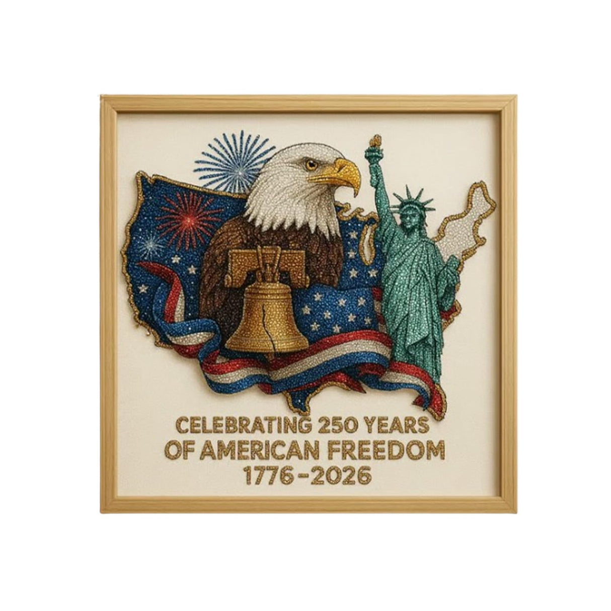 RTYUIHN DIY Diamond Painting Kit- Celebrating 250 Years of American Freedom (1776-2026) for Home, Office and Cultural Space Decoration Artwork-Not Included Frame RTYUIHN