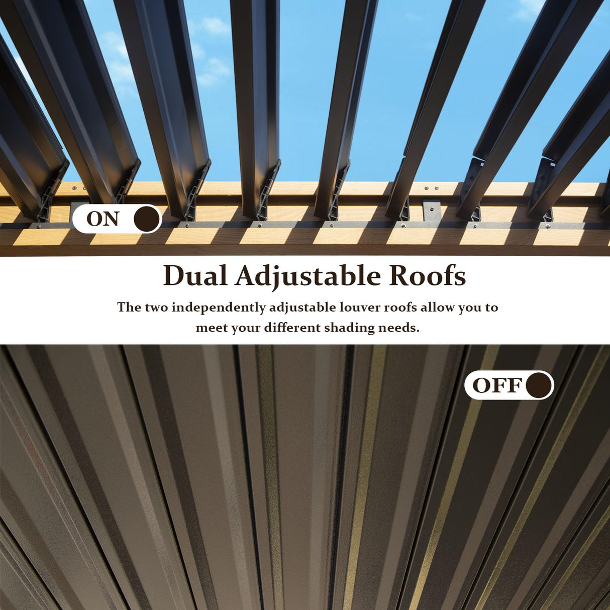 Domi Louvered Pergola 10×16 FT, Outdoor Wood Grain Aluminum Pergola with Adjustable Rainproof Roof and Drainage System, Metal Pergola Gazebo for Patio, Deck, Backyard domi outdoor living