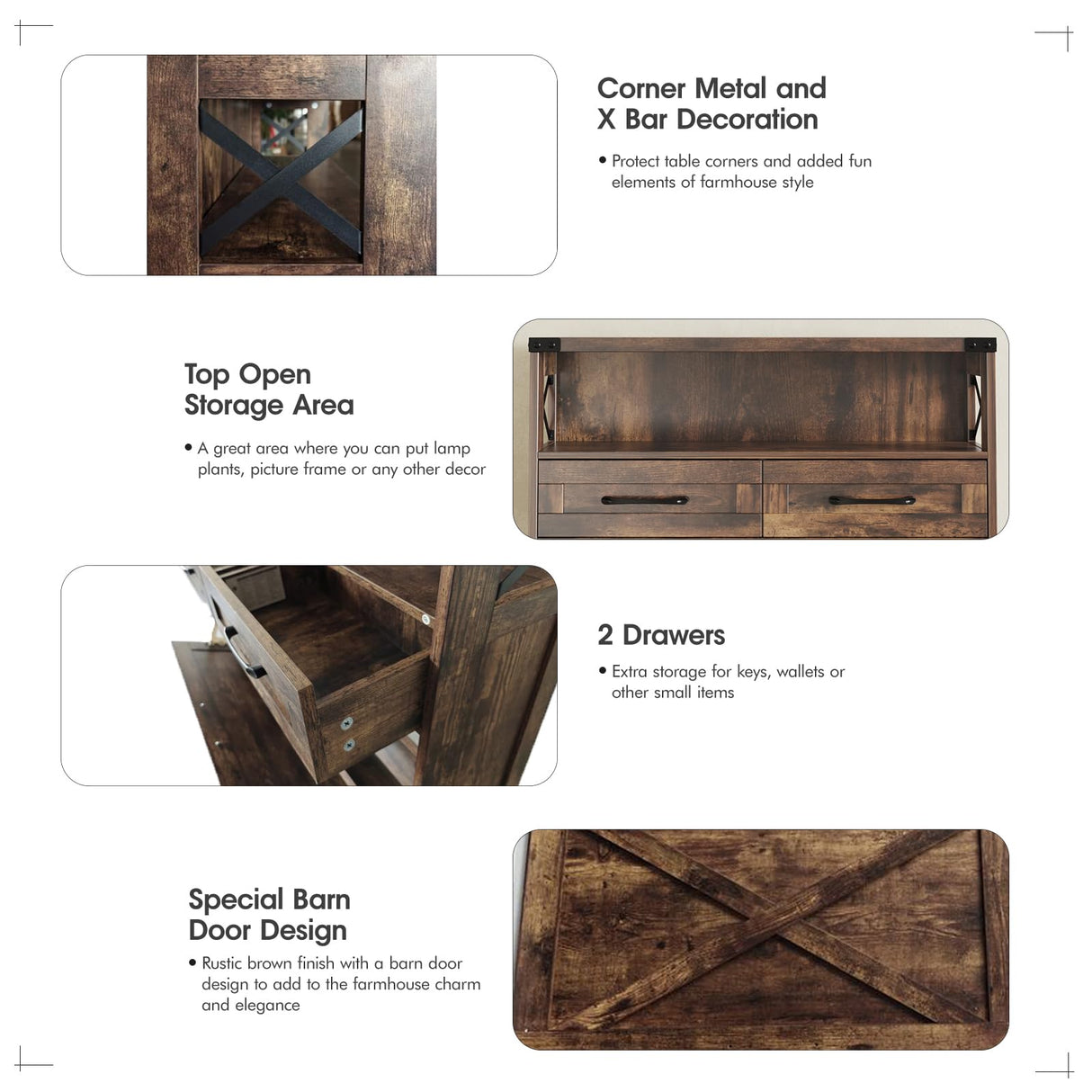 Maupvit Shoe Storage Cabinet, Farmhouse Shoe Cabinet with 2 Flip Drawers & 2 Drawers, Entryway Shoe Storage Cabinet with Doors, Narrow Shoe Cabinet for Front Door Entrance, Rustic Brown Maupvit