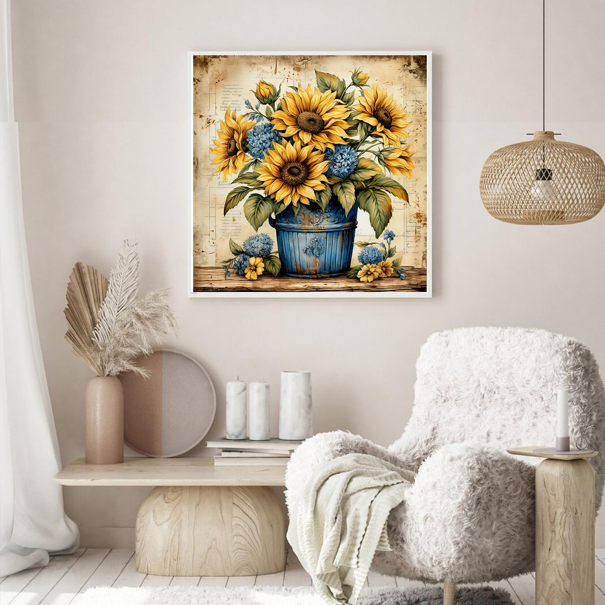 Dlylust Sunflower Diamond Art Painting Kits for Adults - Full Drill Diamond Dots Paintings for Beginners, Round 5D Paint with Diamonds Pictures Gem Art Painting Kits DIY Crafts Kits 12x16inch Dlylust