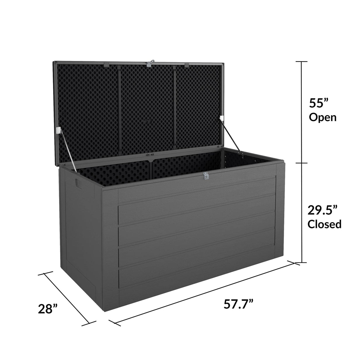 Cosco Outdoor Living 88180BGY1E Cosco Outdoor Patio Storage, Extra Large, 180 Gallons, Charcoal Deck Box, Black/Gray Cosco