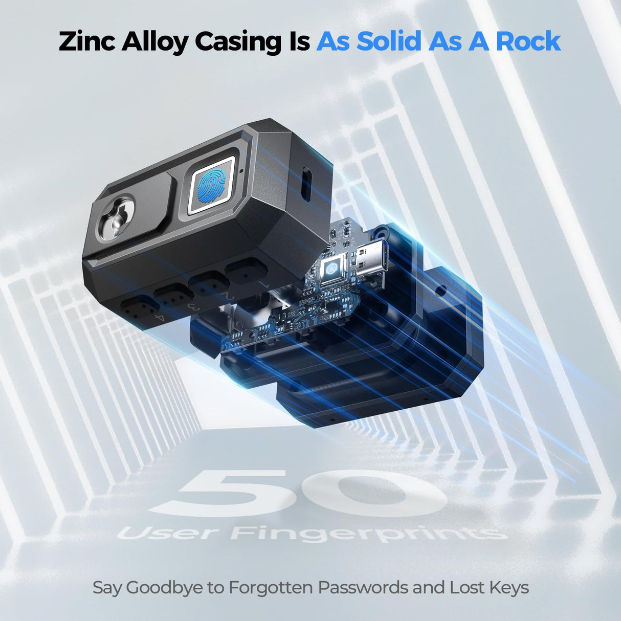 AINIRO Biometric Trigger Lock, Gun Trigger Lock for Rifles and Shotguns, Handguns, Quick-Access Gun Lock with Key, Keypad, Fingerprint; Shotgun Lock for Car, Bedside, Drawer AINIRO