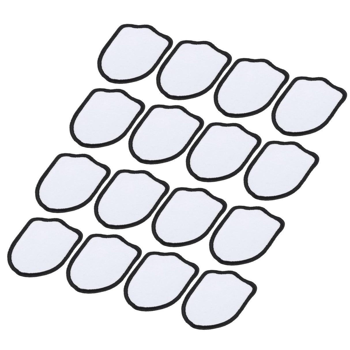 MECCANIXITY 16pcs Sublimation Patch Blank, 2.64 "x2" Fabric Iron-on Blank Heat Transfer Repair Patch for DIY Crafts Caps Clothes Shoes Bags Uniforms, White MECCANIXITY