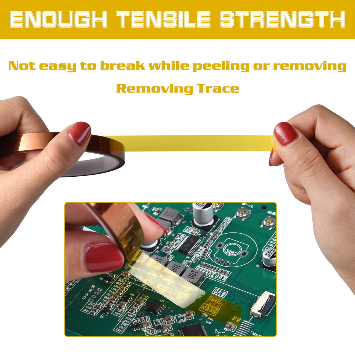 FEPITO 6 Rolls Heat Tape for Heat Press Resistant Temperature Polyimide Tape,Ideal Solution for Heat Transfer,Sublimation,Heat Vinyl Press,3D Printing Electronics,Soldering,Circuit Board and More FEPITO