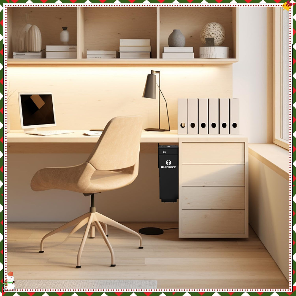 HARDROCK [ 2 Guns Capacity Gun Safe for Pistols, Biometric Wall Mounted Handgun Safe Box for Desk, Bedside,Truck,Drop Down Quick Access Security Safe with Fingerprint Keypad Lock for Home nightstand HARDROCK