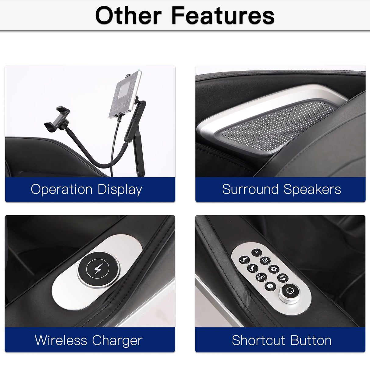 Full Body Massage Chair, Featuring Zero-Gravity SL Track, 6 Types of 3D Mechanical Massage Techniques, 5 Level Heating Function, 5 Level Airbag Massage,Bluetooth Connectivity, Wireless Phone Charging Generic