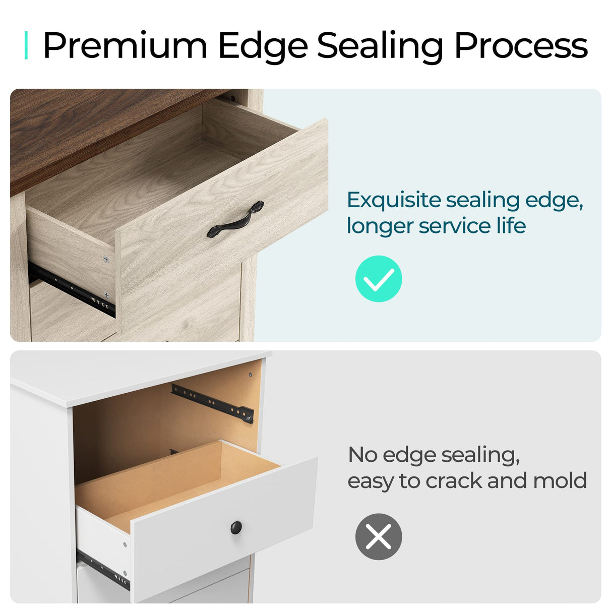 LINSY HOME 7 Drawer Double Dresser, SGS Certified Dresser for Bedroom, Farmhouse Dresser Chest with Wide Drawers, Wood Storage Chest of Drawers for Living Room LINSY HOME