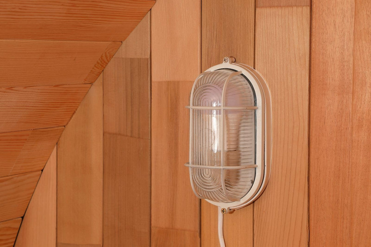 AURGOD Outdoor Barrel Steam Sauna, Canadian Hemlock Wood Sauna Room for 6-8 Person, with 6KW Harvia Heater AURGOD