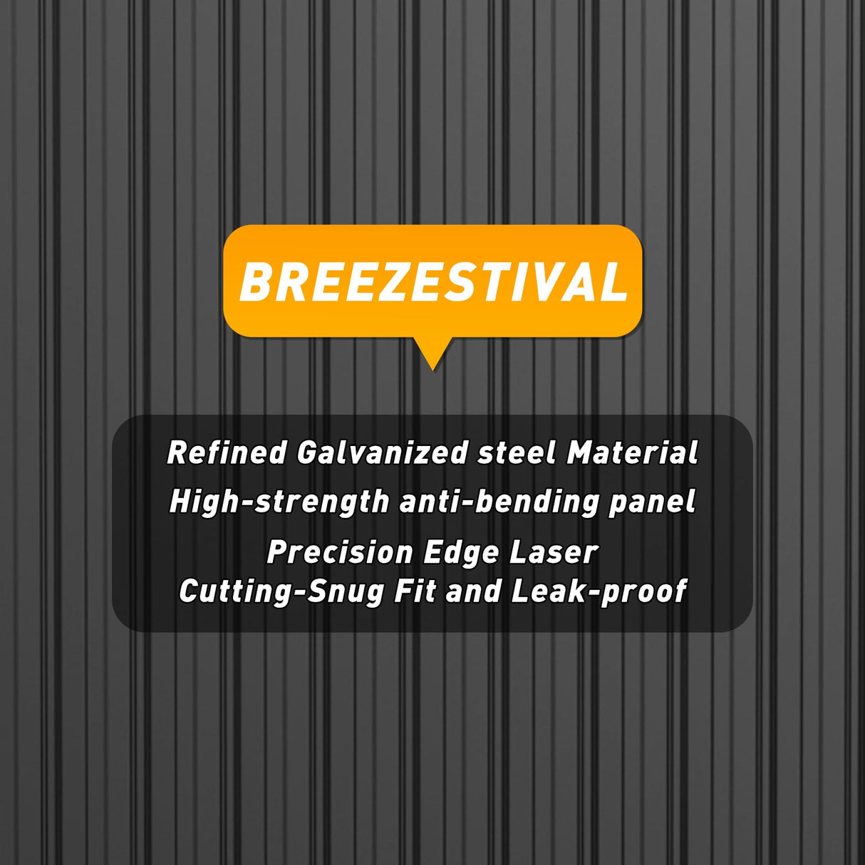 Breezestival 8'x4' Shed Galvanized Steel Storage Sheds with Triple Doors Utility Sheds for Vertical Storage, Dual Lock Lean to Shed with Sloped Roof for Mower, Bike, Garden Tools (Black) Breezestival
