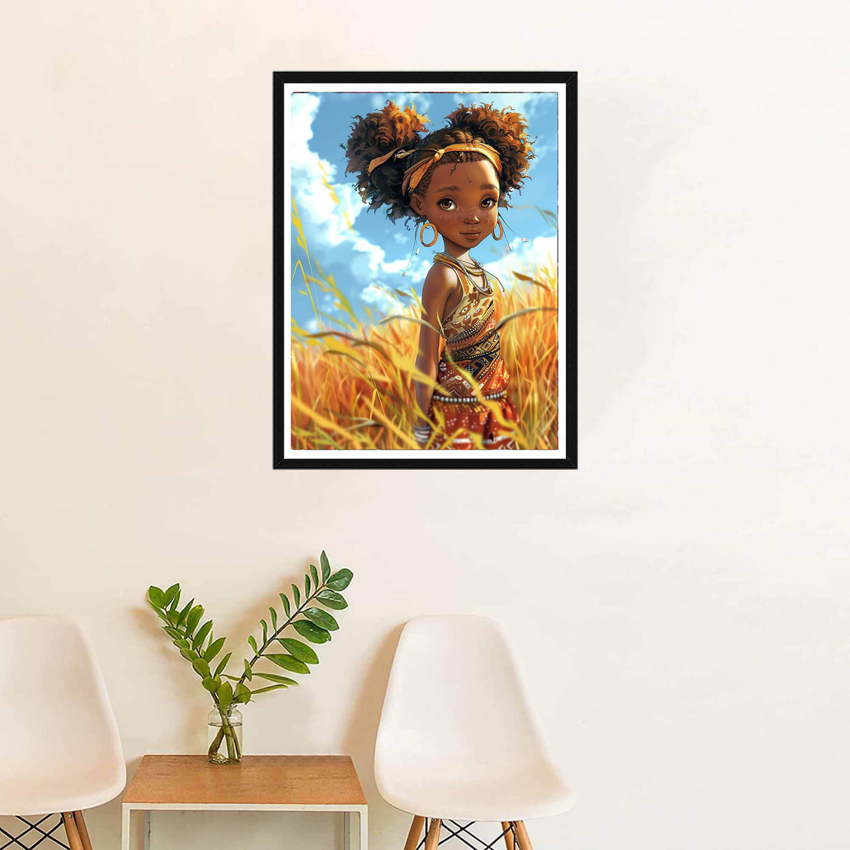 SKRYUIE 5D African American Diamond Painting Kits - DIY Diamond Art Kits for Adults Autumn, Full Round Drill - Crystal Cross Stitch - Adults Craft for Wall & Office Decor - 12x16 Inch z1 SKRYUIE