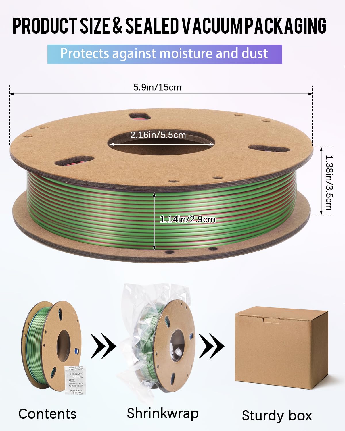 Dynta Tri-Colors Silk Pla Filament 3D Printer 1.75mm Filament Bundle, Multi-Color, 6 Pack 250g Each Dynta