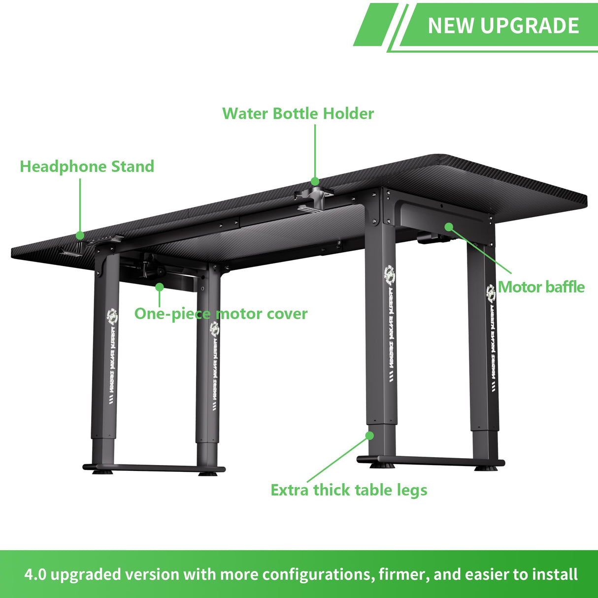 Klobel X-Win Electric Height Adjustable Standing Desk, 71" x 31.5" Inch 4-Leg Ergonomic Sit to Stand Desk, Powerful Dual Motor Work Desk with Locking Klobel