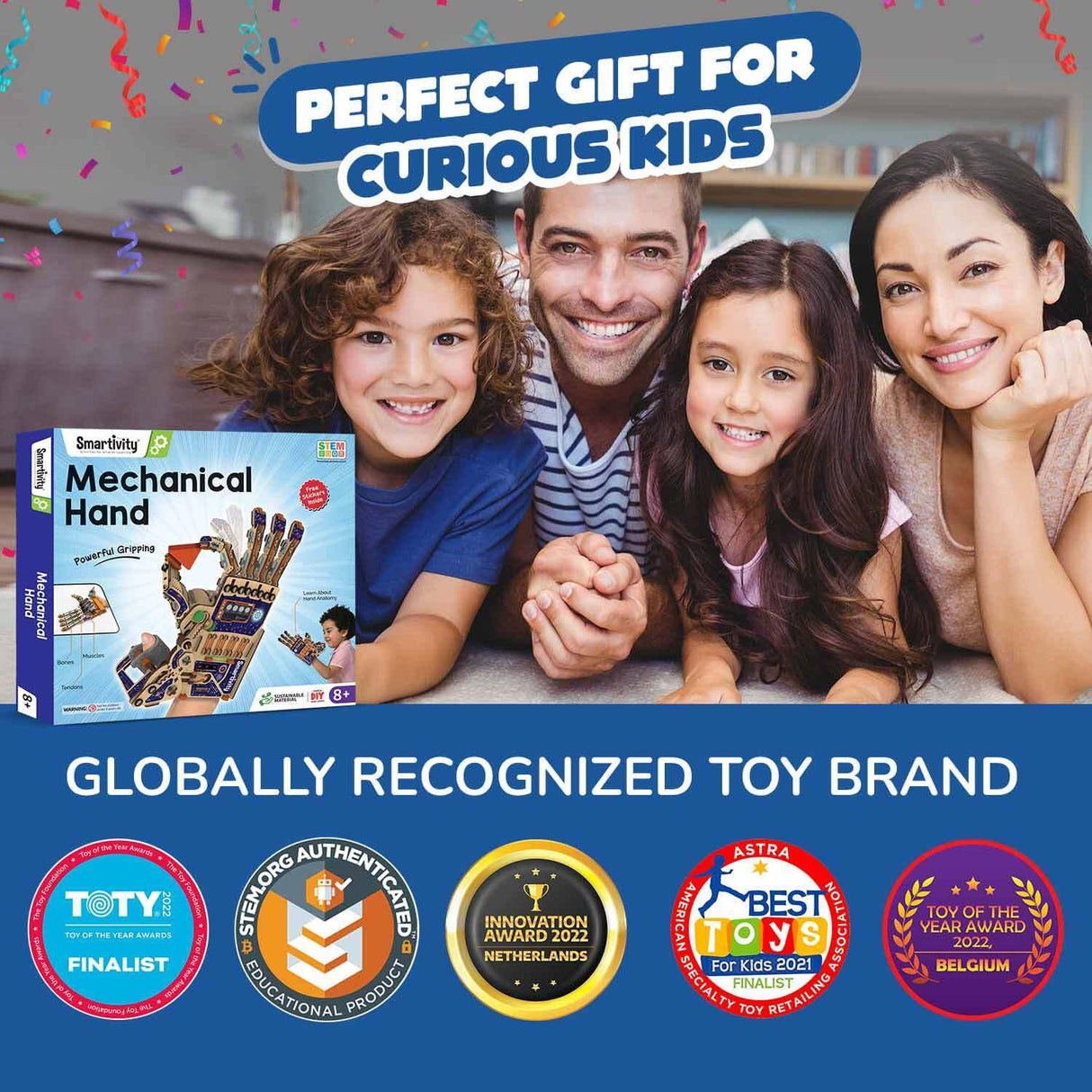 Smartivity DIY Robotic Mechanical Hand STEM Toy for Kids 8-9-10-11-12-13-14 Years Old | 2024 Parents Choice Award Winner I Birthday Gift for Boys & Girls | Engineering Kit for 8-14 Years Old Smartivity