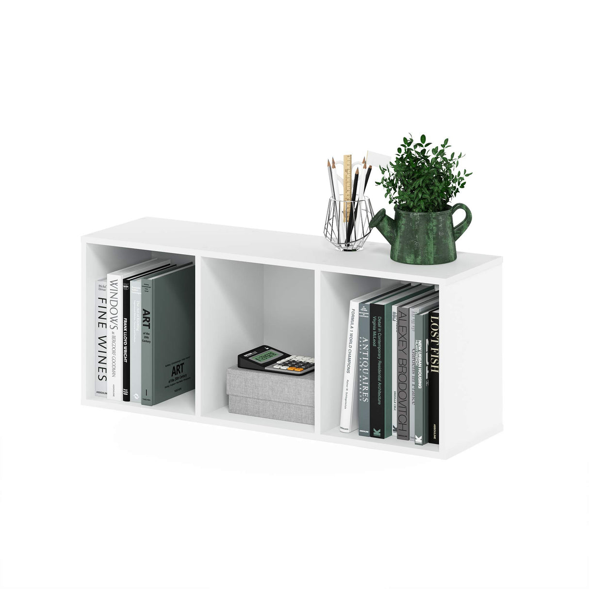 Furinno Luder Bookcase / Book / Storage , 3-Tier, White Furinno