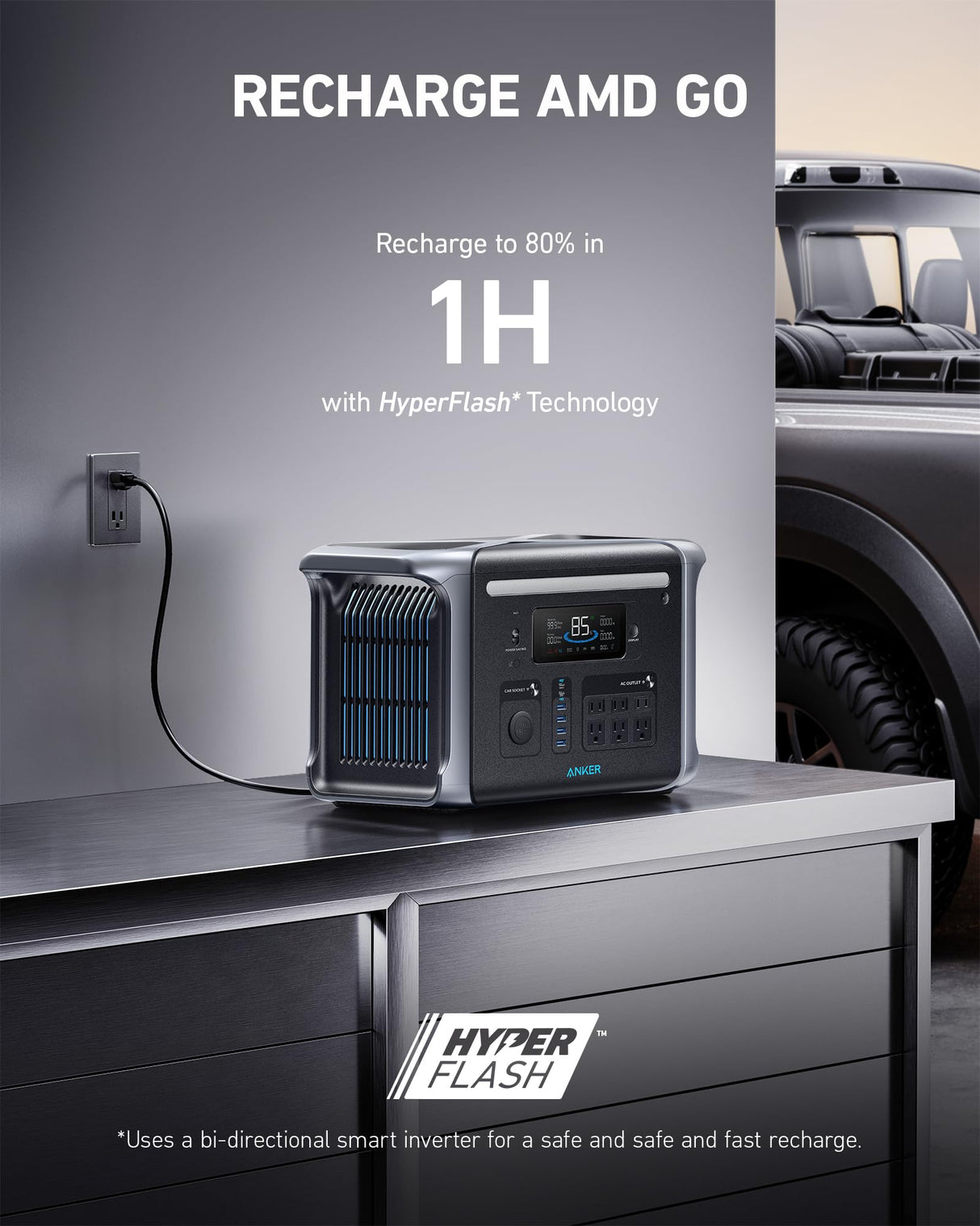 Anker SOLIX F1200 Portable Power Station, PowerHouse 757, 1800W Solar Generator, 1229Wh Battery Generators for Home Use, LiFePO4 Power Station for Outdoor Camping, and RVs (Solar Panel Optional) Anker