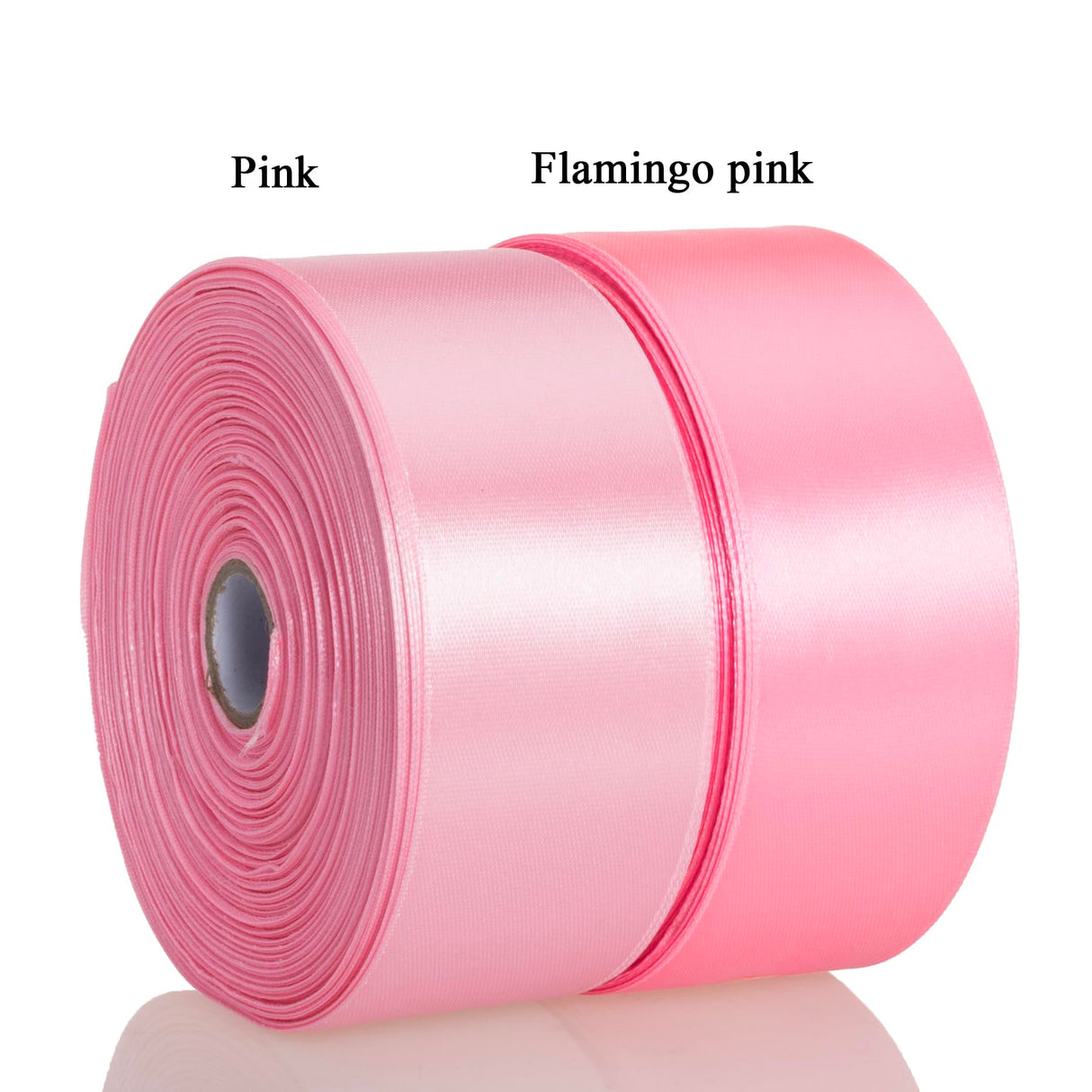 YASEO 1 1/2 Inch Flamingo Pink Solid Satin Ribbon, 50 Yards Craft Fabric Ribbon for Gift Wrapping Floral Bouquets Wedding Party Decoration YASEO