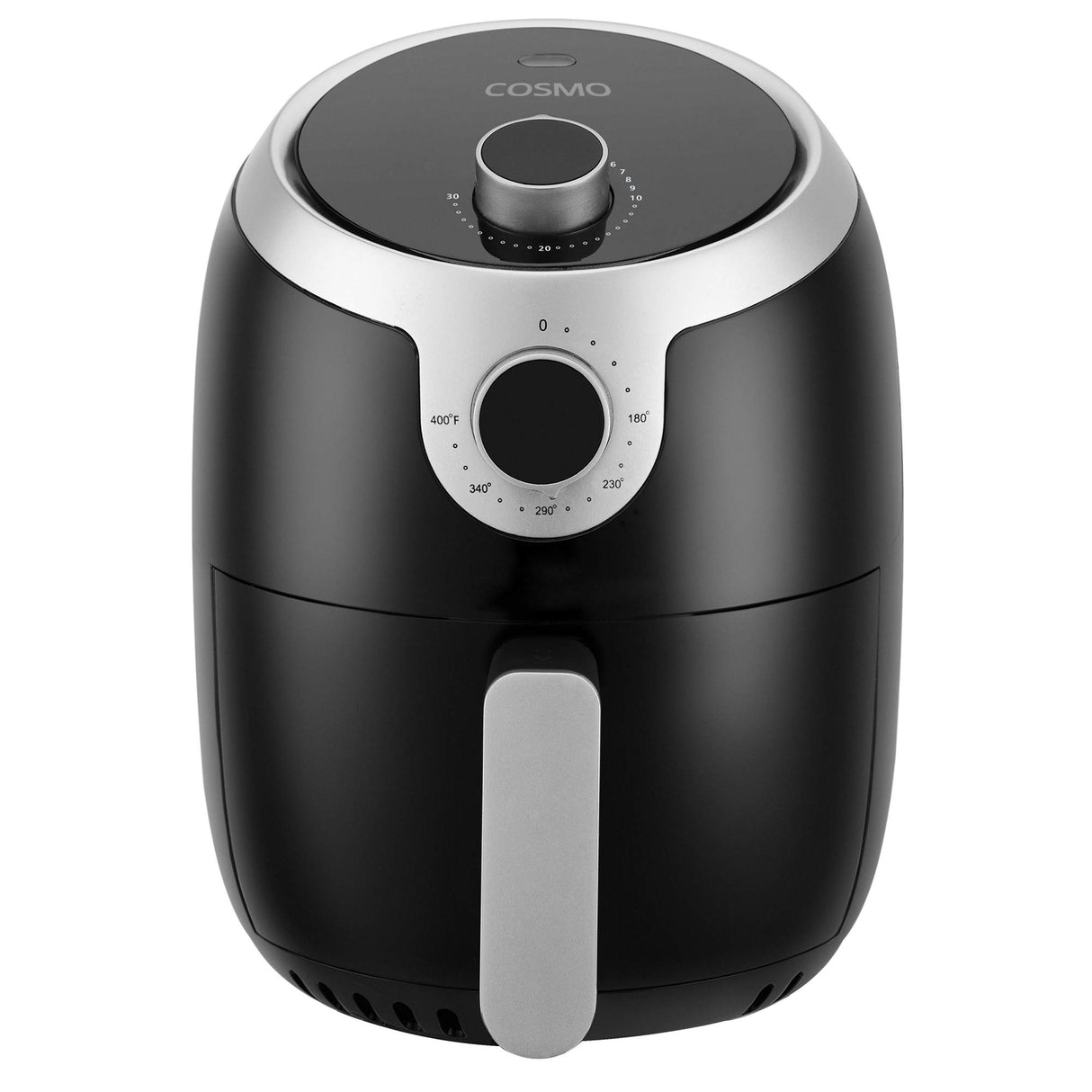 COSMO COS-23AFAKB 2.3 Quart Electric Small Air Fryer with Temperature Control, Timer, Auto Shut-Off, Non-Stick Frying Tray, 1000W Compact Mini Air Fryer (2.3 Quarts, Stainless Steel/Black) COSMO