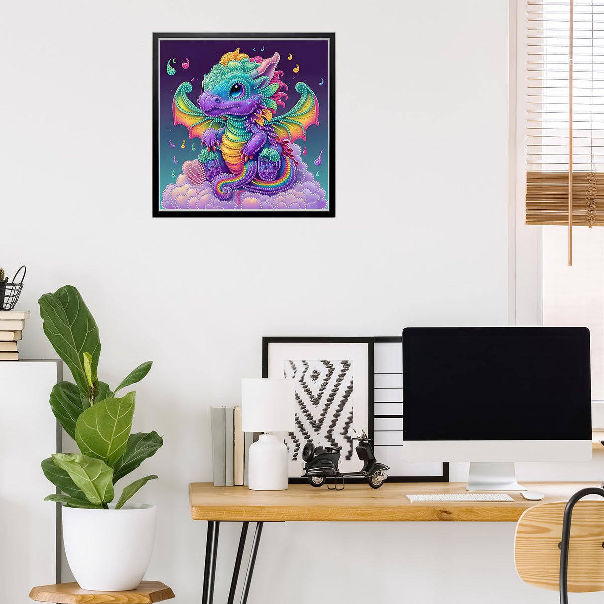 HEIBAGO 5D Special Shape Diamond Art Kits for Beginners, Dinosaurs Diamond Painting Kits for Adults, Dragons Crystal Rhinestones Diamond Painting for Home Wall Decoration Gift 12x12inch HEIBAGO