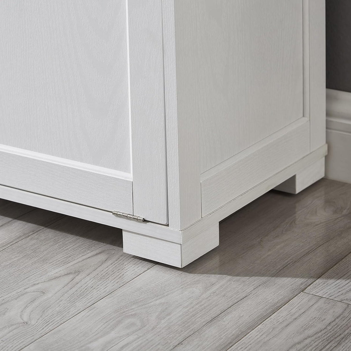 XM-ICE Tilt Out Trash Cabinet, Wooden Trash Can Cabinet with Door Kitchen Hamper Cabinet for Kitchen Dog Proof, Dining Room and Laundry Room, 10-Gallon, White Finish Single XM-ICE