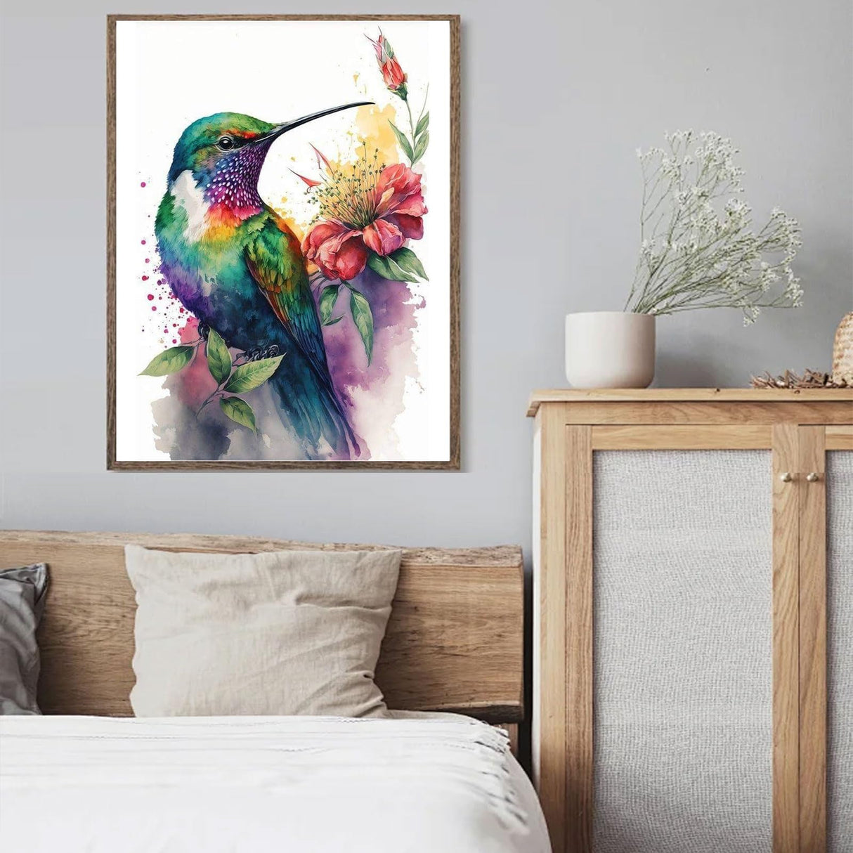 Hummingbird Diamond Painting Kits for Adults-Bird Diamond Art Kits for Adults,5D Diamond Painting,DIY Gem Art Bird Home Wall Decor Perfect for Relaxation 12x16inch Ausanrl
