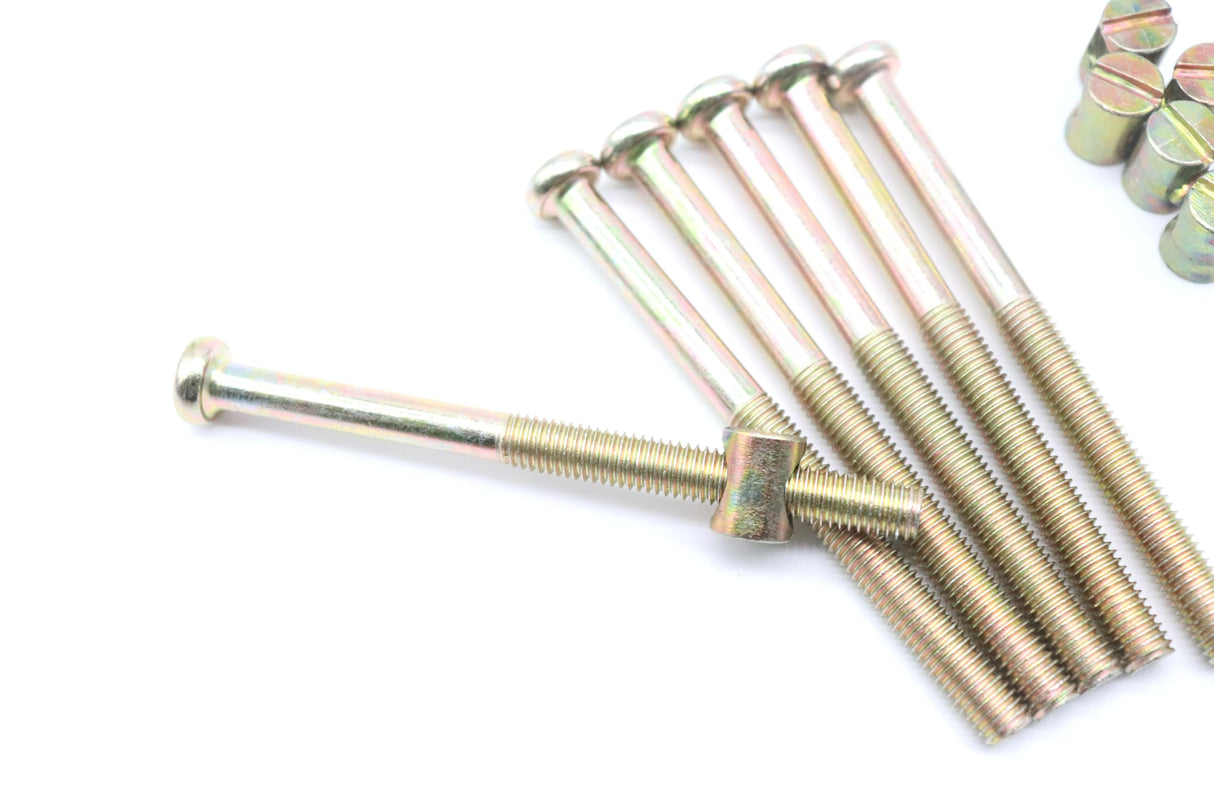 binifiMux Bunk Bed Bolts and Barrel Nuts, M8 x 120mm Hex Drive Socket Cap Furniture Barrel Screws Bolt Nuts for Bed Frame Chairs HeadBoards 10Set, M8 Barrel Nuts binifiMux