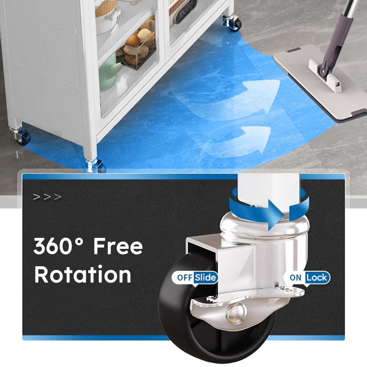 67.3" Kitchen Pantry Storage Cabinet,Display Storage Cabinet with Acrylic Glass Doors, Adjustable Shelves & Wheels,Metal Tall Food Pantries Cabinets,for Kitchen, Living Room and Dining Room, White Legendstone