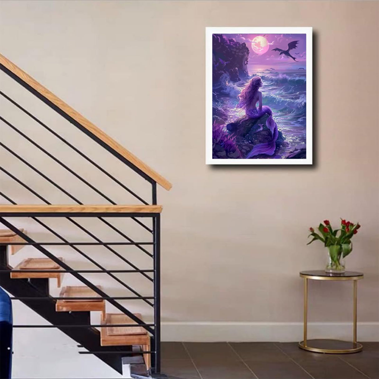 DIY Diamond Painting Kit for Adult Beginners, Sea Mermaid Kit, Adult Animal Diamond Painting Full Diamond Rhinestone Gemstone Art, Ideal Home Wall Decoration Gift 12x16 inch EATUKYIC