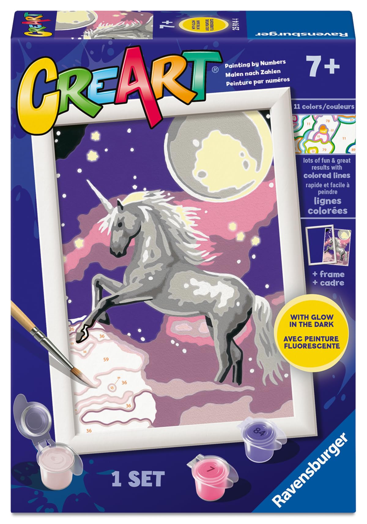 Ravensburger - Unicorn CreArt Paint by Numbers Kit | Fun & Easy DIY Art for Kids Age 7+ | Creative Gift Idea for Birthdays & Holidays Ravensburger