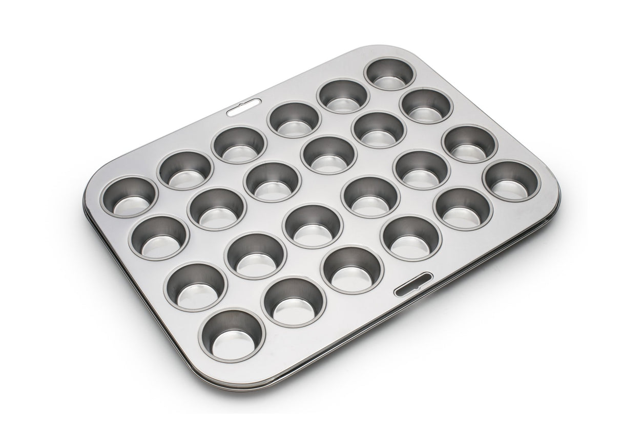 Fox Run Mini Muffin and Cupcake Pan, 10.5 x 13.75 x 1.5 inches, 24 Cup, Stainless Steel Fox Run