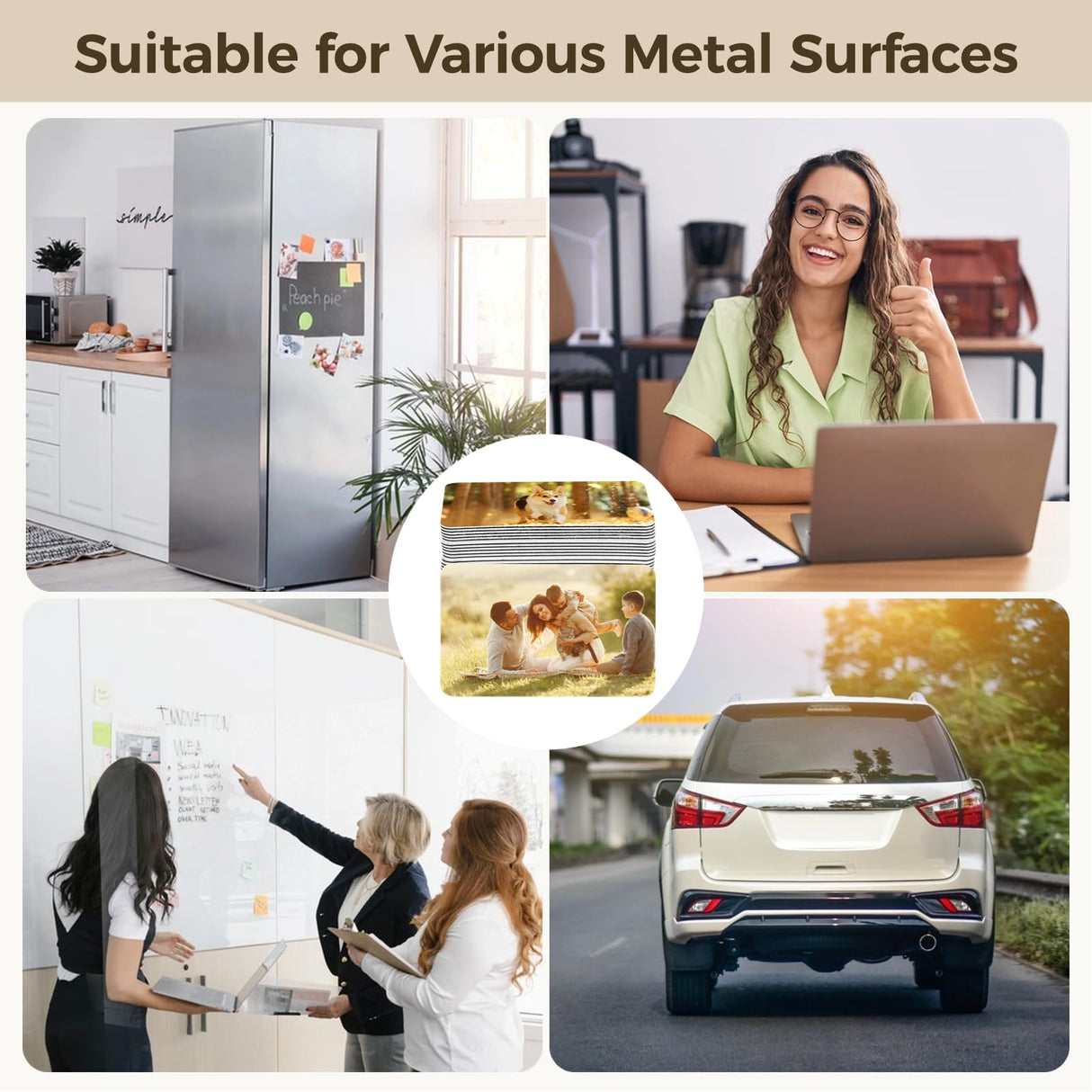 60 Pcs Sublimation Magnet Blanks, 2.17 x 3.54 Inch Personalized Fridge Magnet Sublimation Refrigerator Printing Blank Bulk for Kitchen Office Decorative Tideme