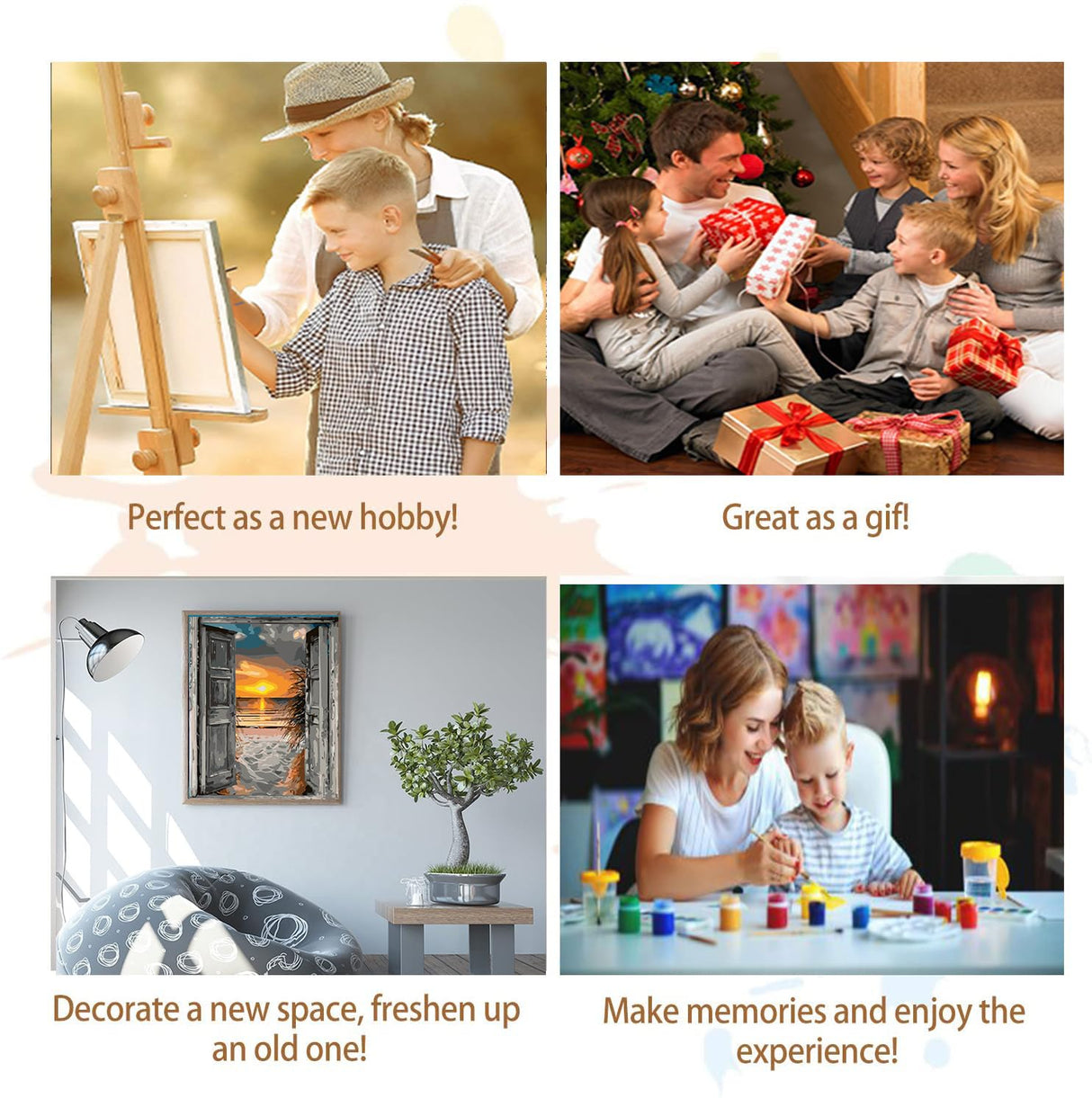 Artunion Sunset Beach Paint by Numbers for Adults Beginner,Easy Door to Beach Paint by Number Kits, DIY Oil Painting Paint by Number Kits on Canvas Arts Craft for Home Wall Decor 16x20 Inch Artunion