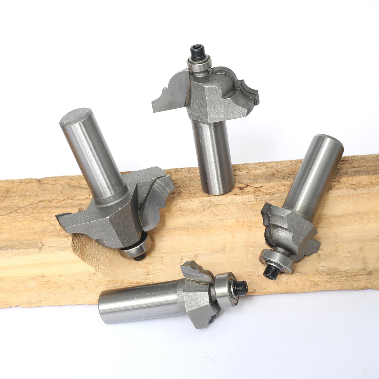 Akylin 4Pcs Classical Roman Ogee Bits Set,1/2" Shank,Radius 3/32", 1/8",5/32",3/16" Edge Forming Router Bits,Decorative Ogee Edging Cutter for Wood Surface Profiling,Routing,Molding Akylin