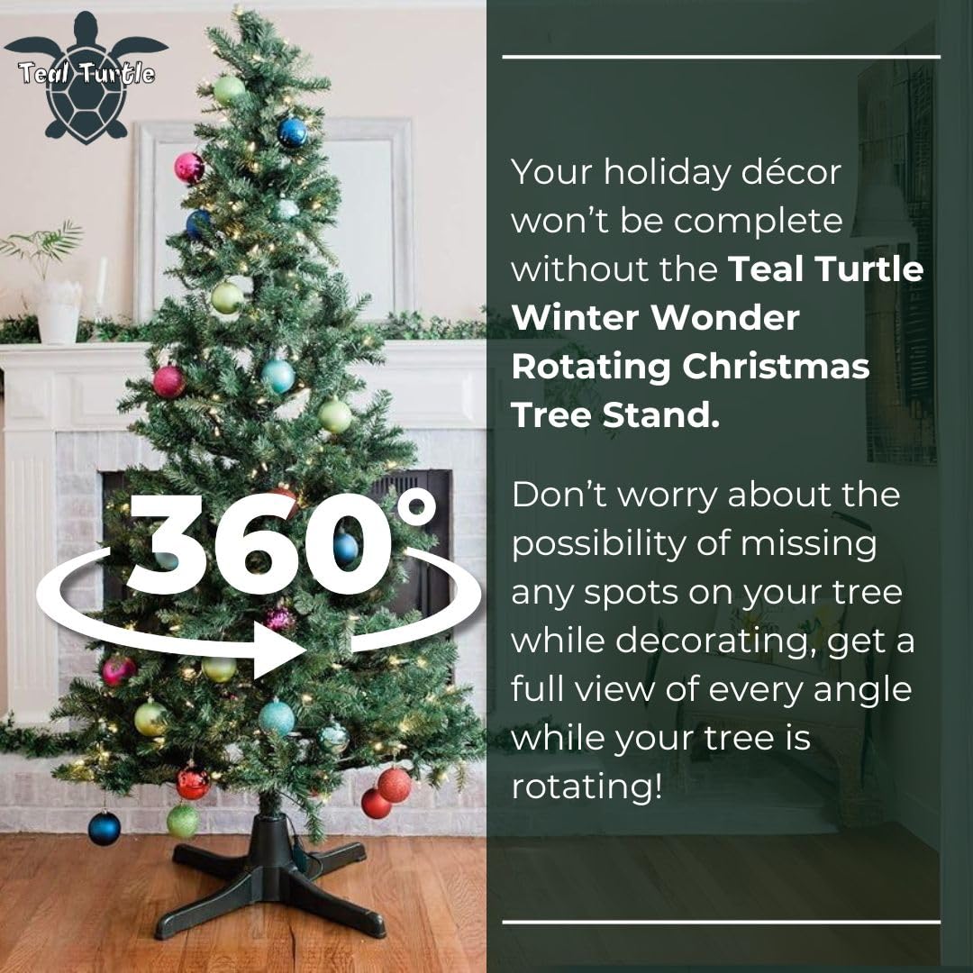 Winter Wonder Rotating Christmas Tree Stand for Artificial Trees Teal Turtle