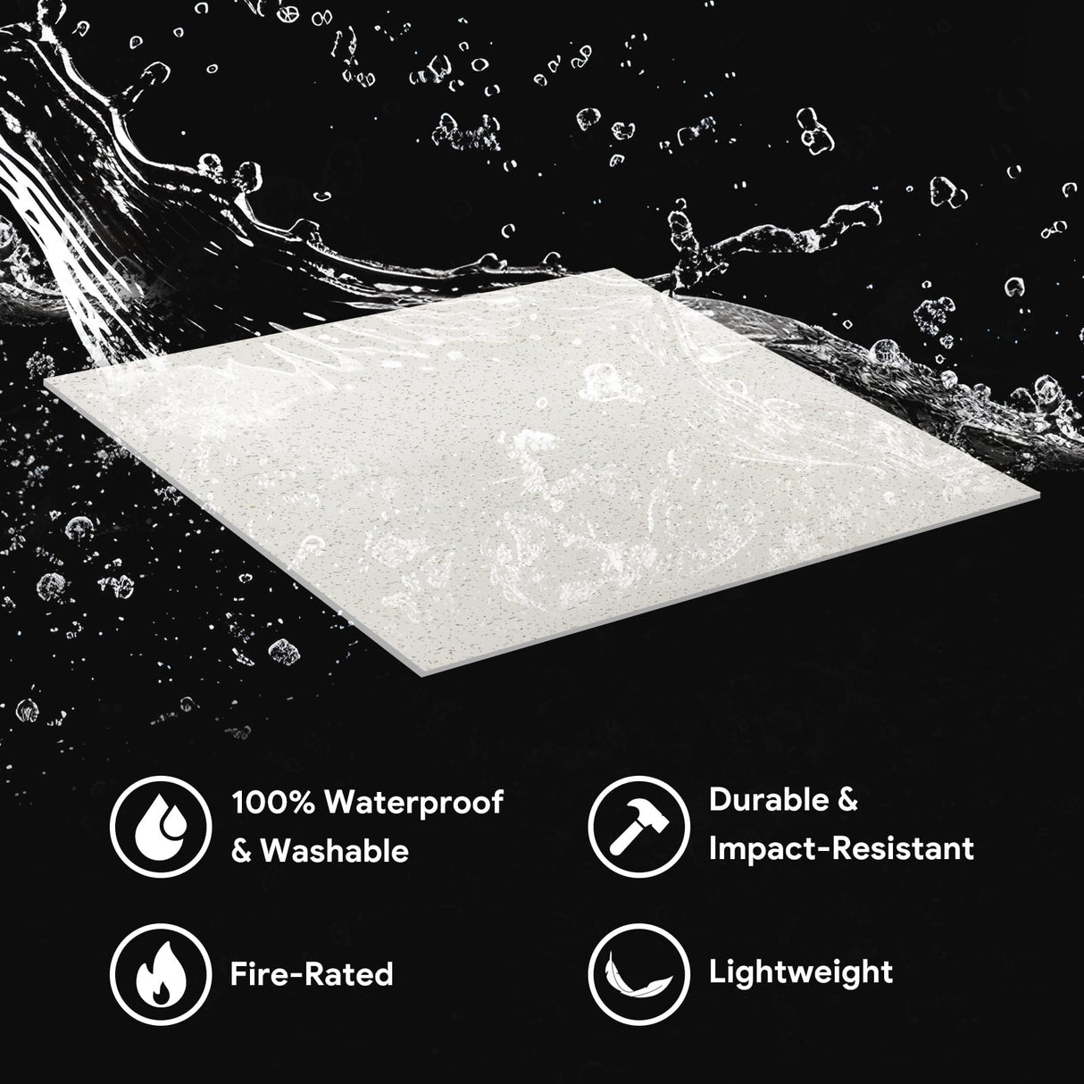 Fasarxiu 2ft x 2ft Printed Pro Ceiling Tiles Waterproof, Washable and Fire-Rated - High-Grade PVC Ceiling Tiles 24"x24" - Easy Drop-in Installation - Case of 12 (48 sq. ft.) Fasarxiu