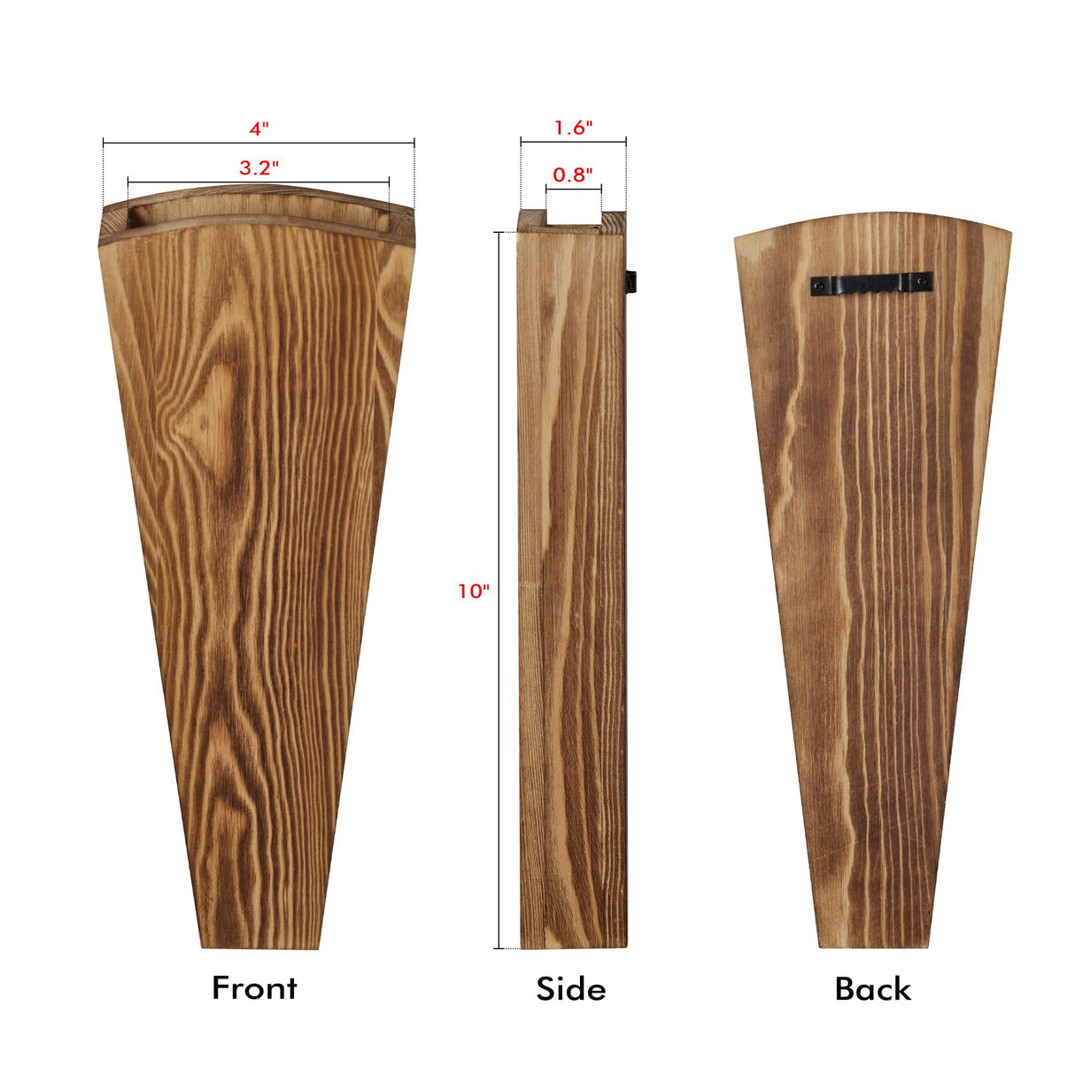 Mokof 4 Pack Wood Wall Planter for Indoor Plants, Wooden Pocket Vase for Dried Flowers and Eucalyptus Stems, Modern Farmhouse Wood Wall Decor for Living Room, Bedroom, Bathroom, Home Office Mokof