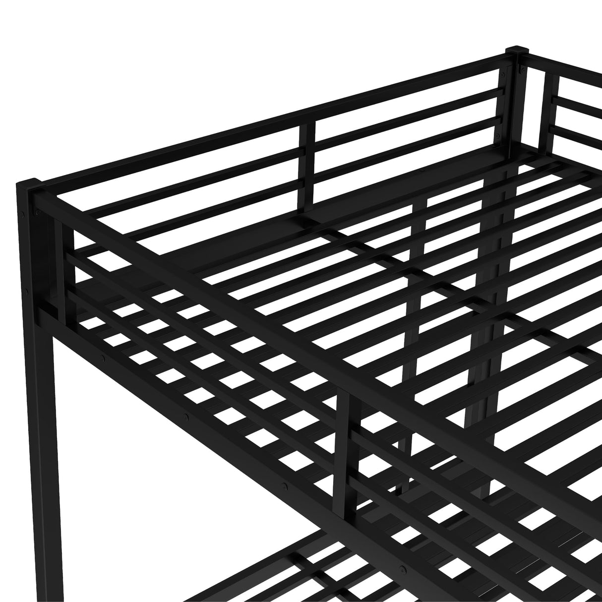 Bellemave Queen Over Queen Bunk Bed with Trundle, Heavy Duty Metal Twin Trundle Bunk Bed with Full-Length Guardrails & Ladder, Bunk Beds with Trundle for Kids, Teens, Adults, Black Bellemave