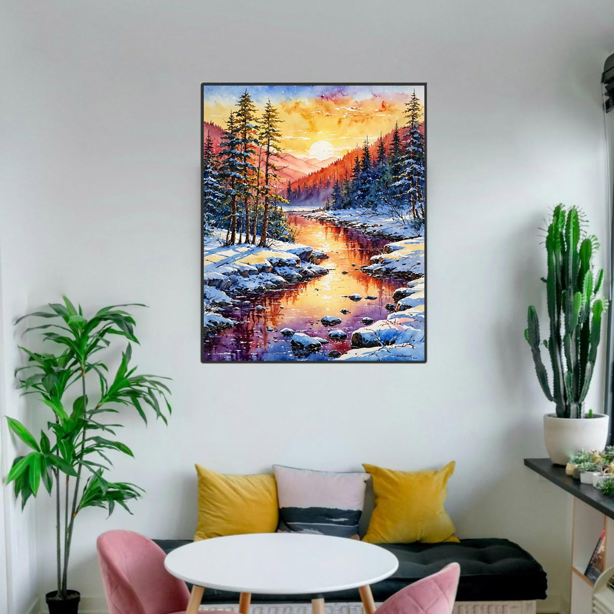 ldazao Paint by Numbers Kit for Adults Beginner, Winter Forest Paint by Number Kits On Canvas Snow Adults' Paint-by-Number Kits DIY Oil Painting Christma Gift Home Wall Decor 16x20 Inch ldazao