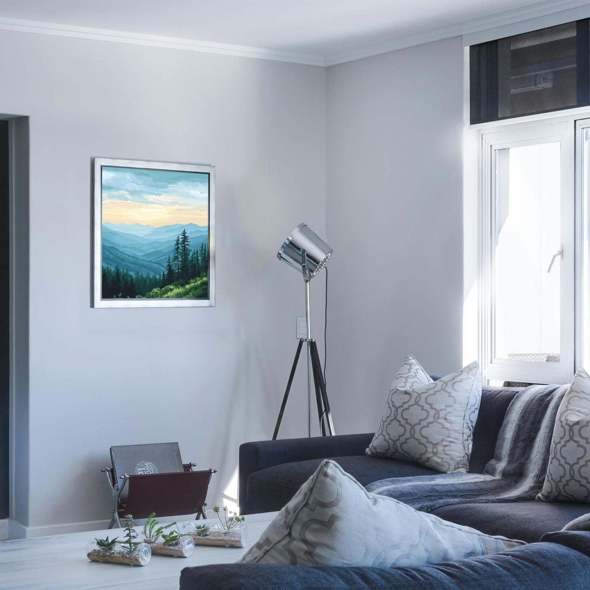 Great Smoky Mountain Paint by Numbers for Adult, Green Forest Paint by Number Kits for Beginner, Mountain Scenery DIY Acrylic Oil Painting for Gift Home Wall Decor(16×20inches, Unframe) ARNLRDYA