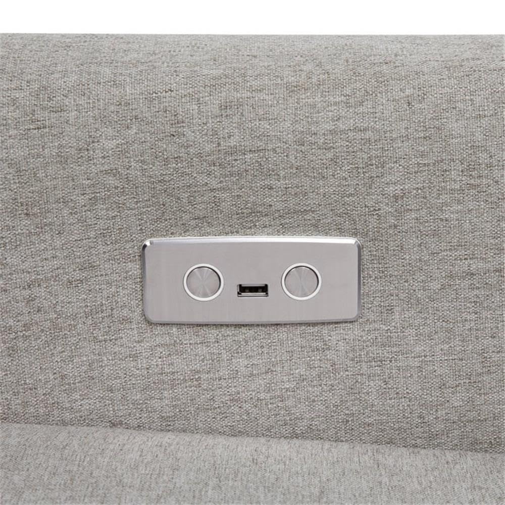 Babyletto Kiwi Electronic Power Recliner and Swivel Glider with USB Port in Performance Grey Eco-Weave, Water Repellent & Stain Resistant, Greenguard Gold and CertiPUR-US Certified babyletto