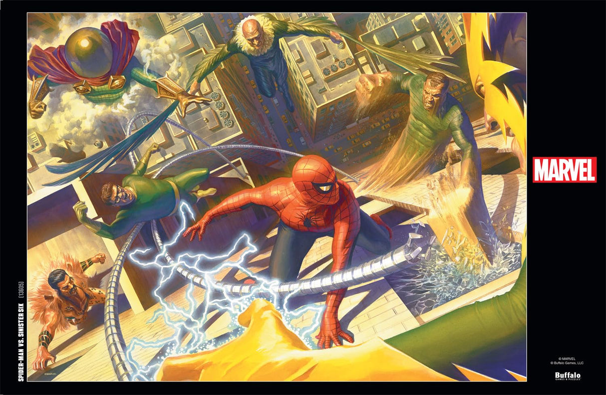Buffalo Games - Marvel - Spider-Man vs. Sinister Six - 1000 Piece Jigsaw Puzzle for Adults Challenging Puzzle Perfect for Game Nights - Finished Size is 26.75 x 19.75 Buffalo Games
