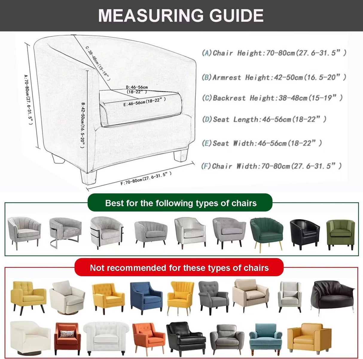 NILUOH Club Chair Slipcover Stretch Tub Chair Cover Barrel Chair Covers Armchair Covers Sofa Cover Furniture Protector for Living Room (05) NILUOH